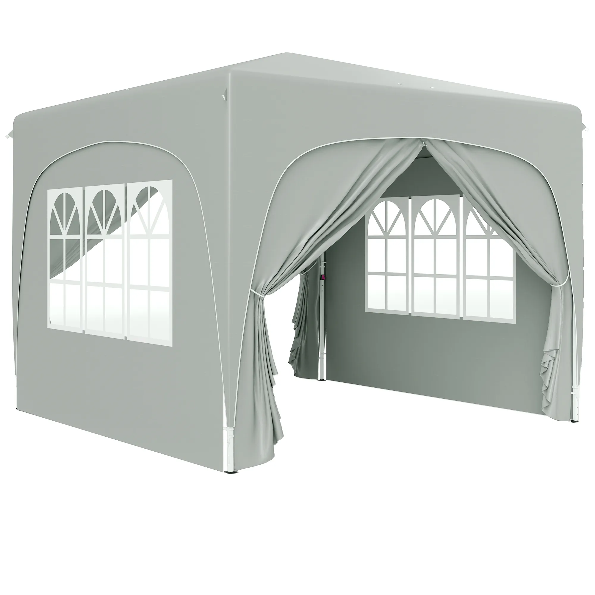 Faltbarer Pavillon 3x3m in Hellgrau mit UPF50+ Schutz