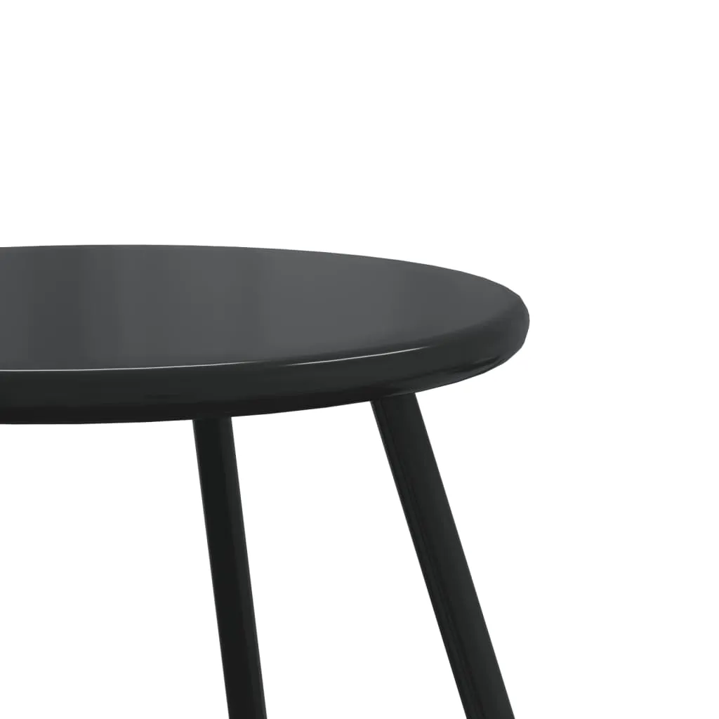 Garten-Couchtisch Set Schwarz 50x46 cm & 40,5x42 cm Pulverbeschichteter Stahl