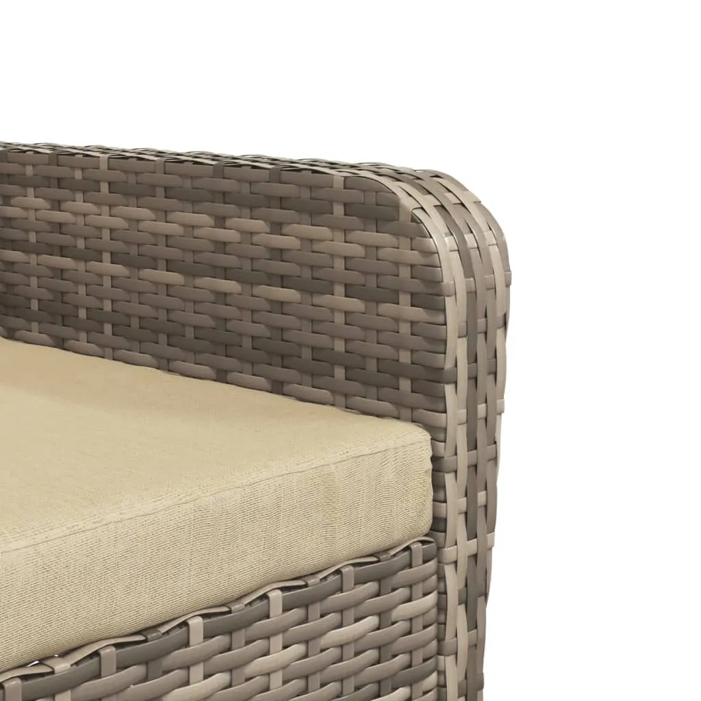 Gartenstuhl mit Fußhocker Hellbraun 69x78x88 cm PE-Rattan & Stahl