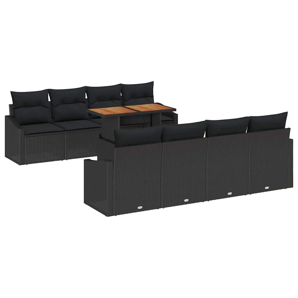 Poly-Rattan-Esszimmer-Set 100x55x73 cm in Schwarz und Braun