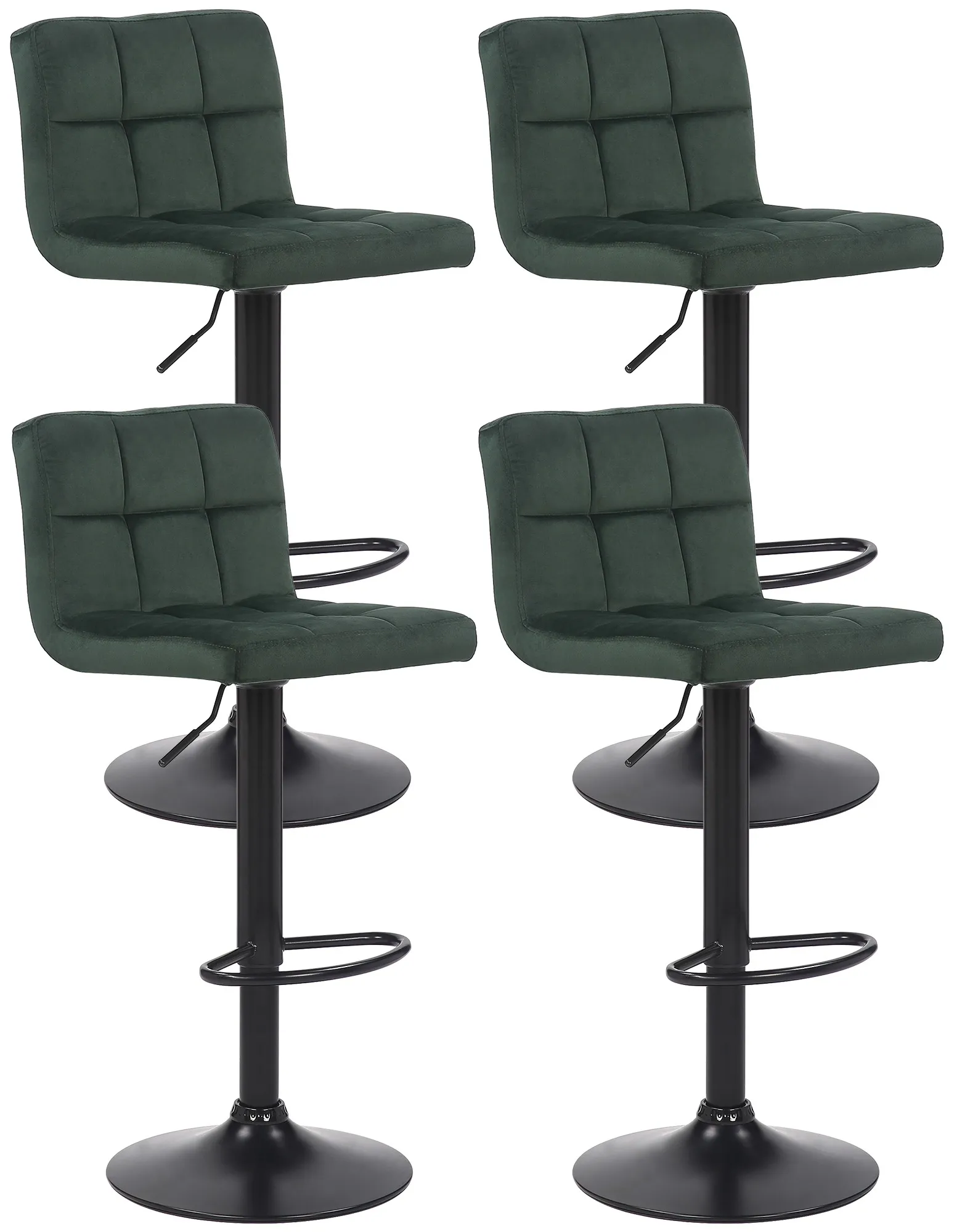 4er Set Barhocker Feni 40x40x85 cm grün