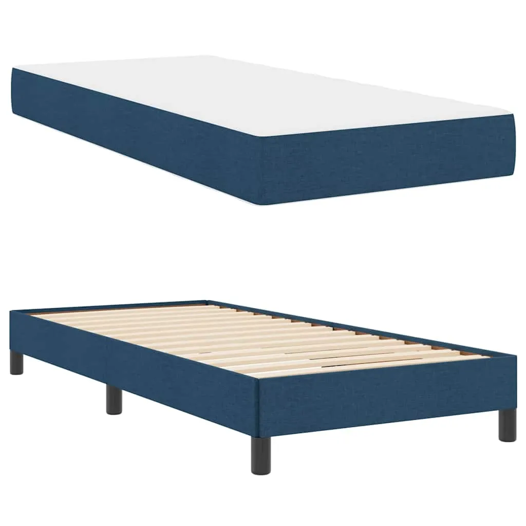 Boxspringbett Holzwerkstoff 80x200 cm Blau Matratze mittel
