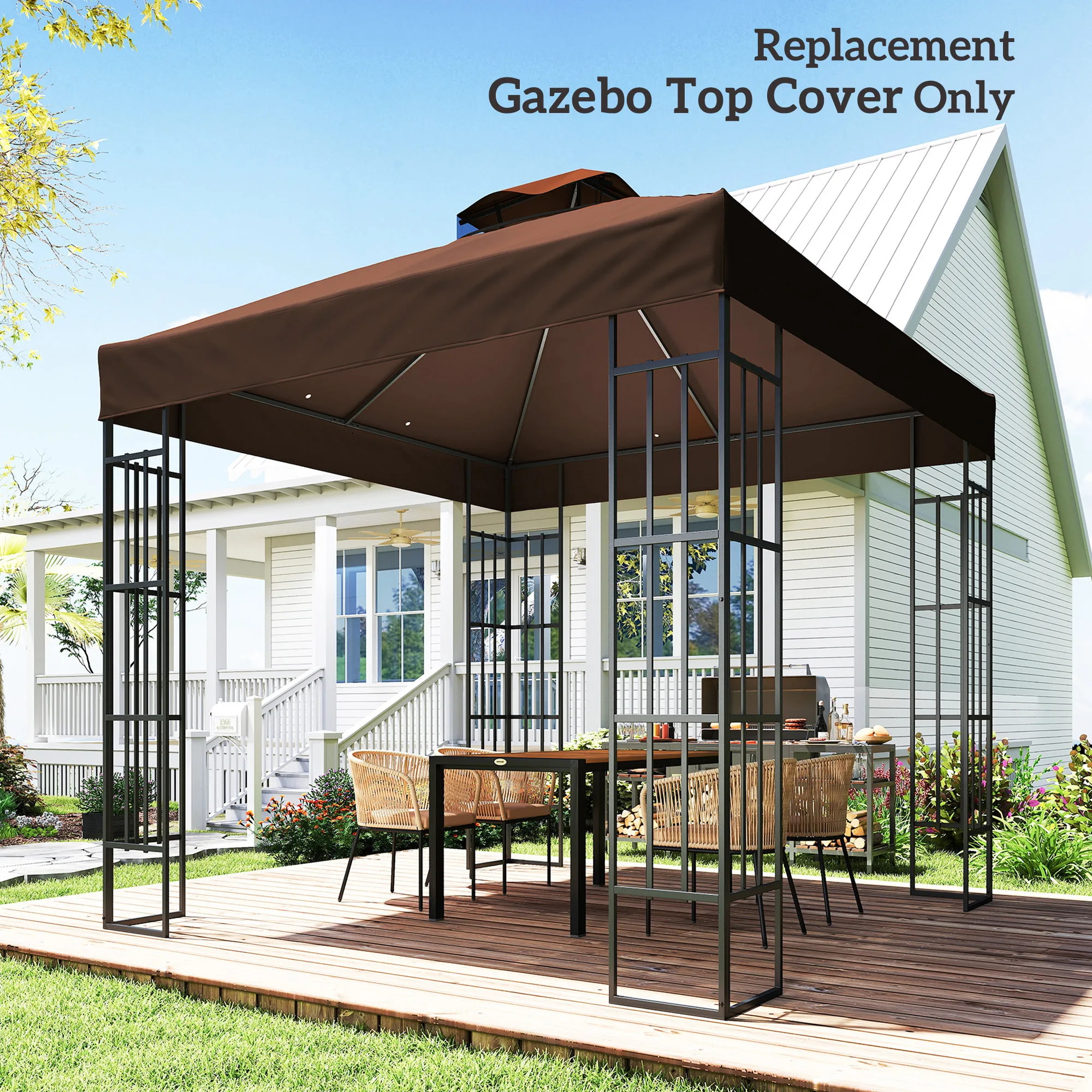 Ersatzdach 300x300 cm Kaffee für Pavillon