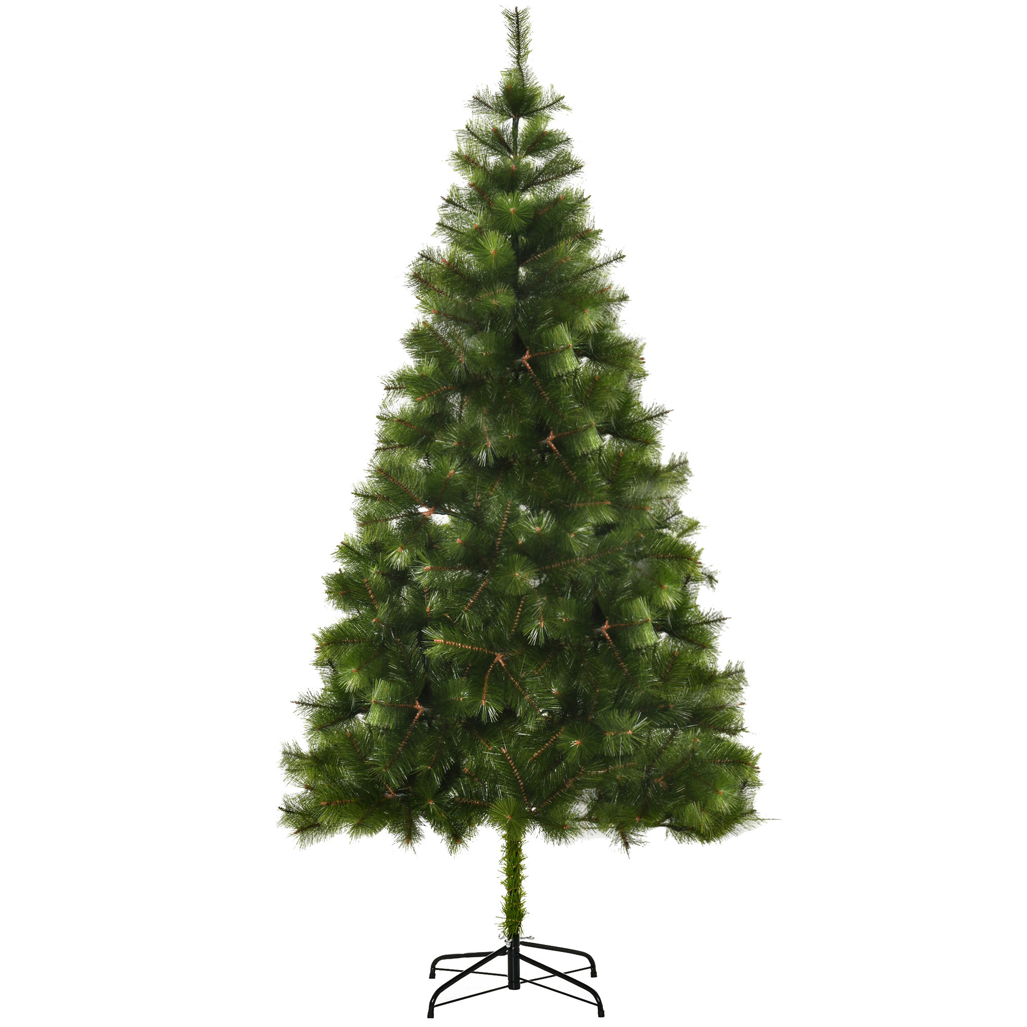 Künstlicher Weihnachtsbaum 210 cm mit silbernen Akzenten, Grün