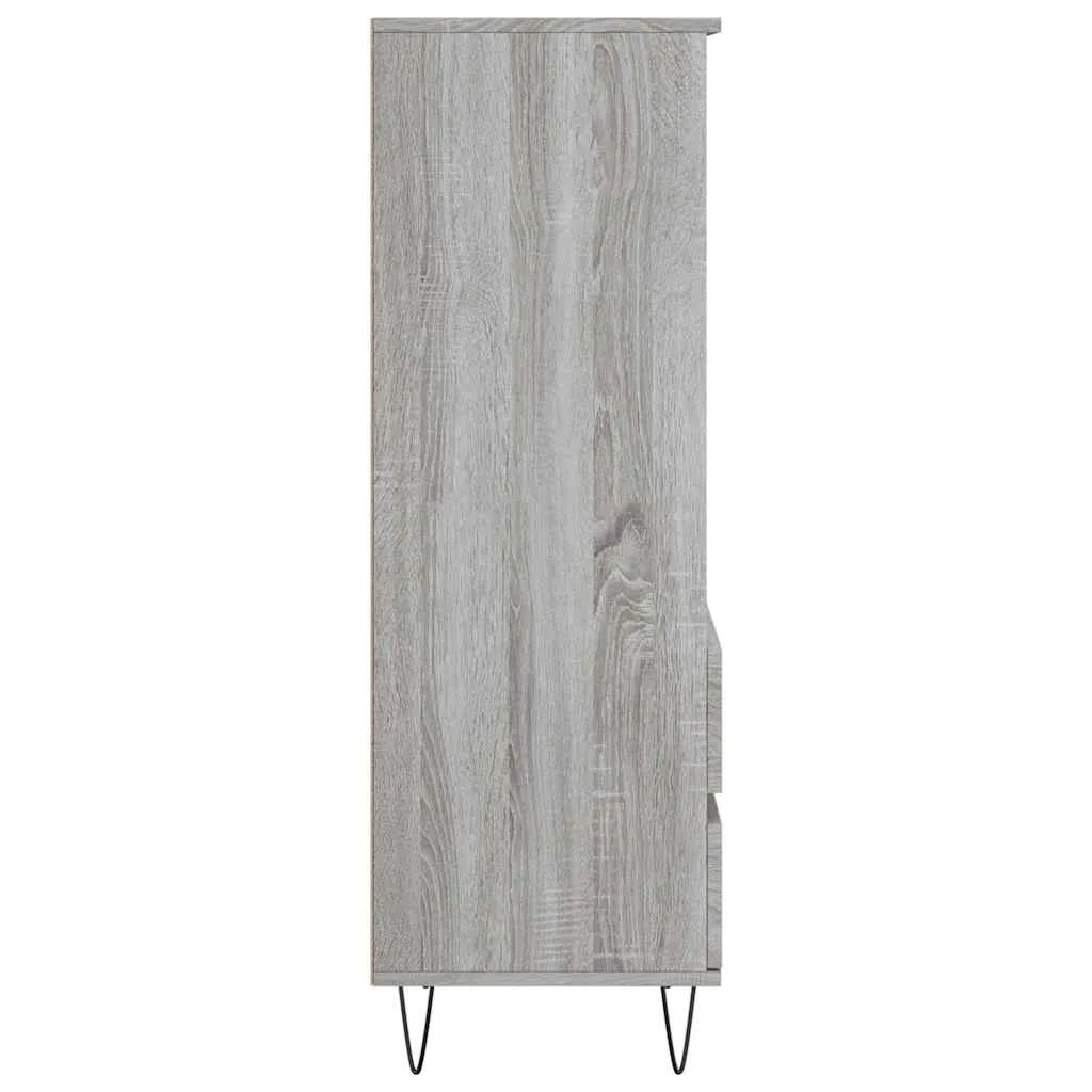 Highboard 40 x 36 x 110 cm Grau Sonoma aus Holzwerkstoff und Metall