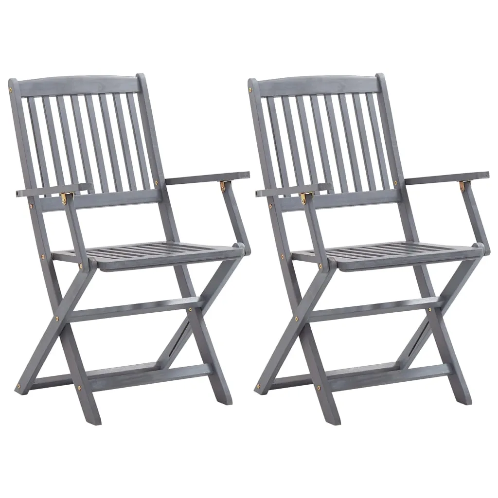 Modernes Echtholz Klappstuhl-Set 54x57x91 cm mit roten Sitzpolstern