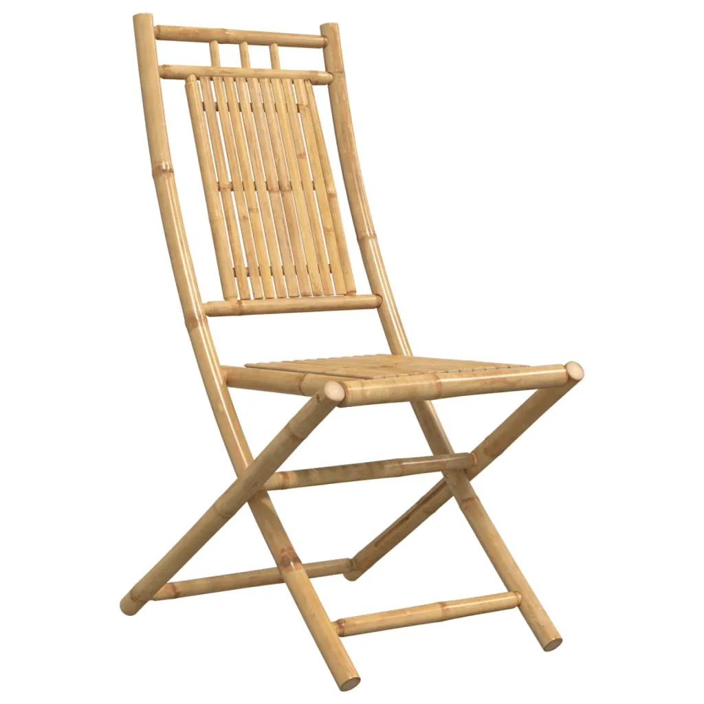 Klappstühle Bambus naturbelassen 46x66x99 cm Gartenstuhl 2er Set