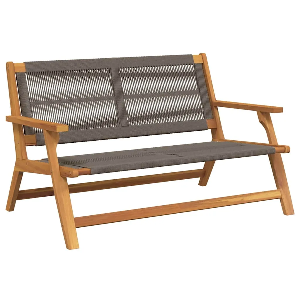 Moderne Gartenbank aus Echtholz, 122 x 76 x 73 cm, Grau