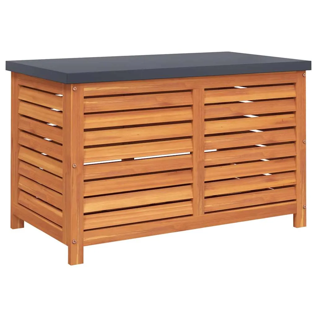 Gartenbox aus Massivholz 60x50x55 cm rötlich-braun mit Metalldeckel