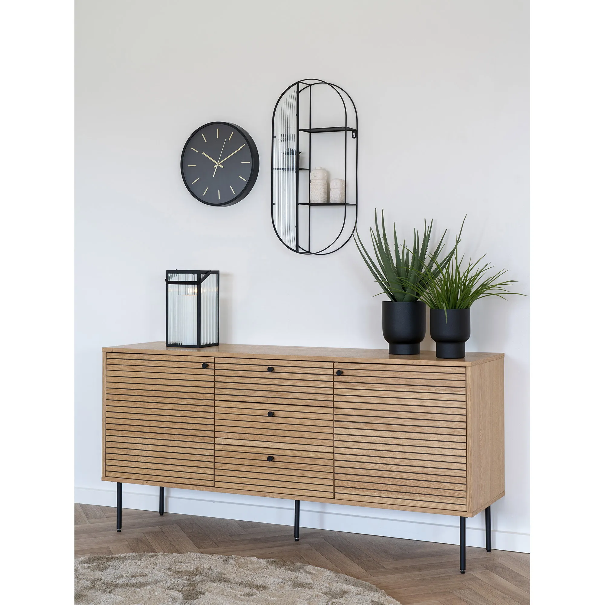 tinkaro Regal Newcastle Glas, Stahl Schwarz