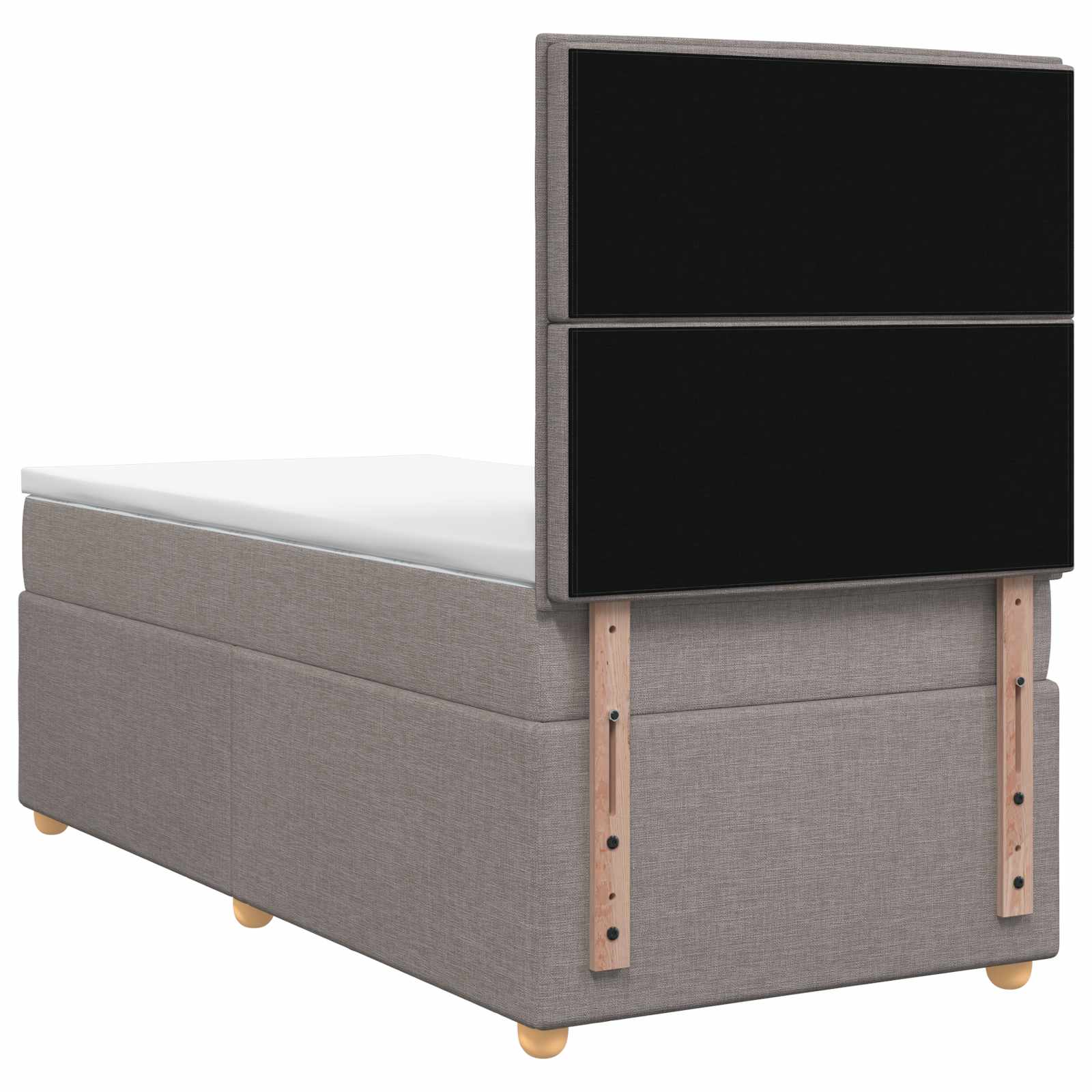 Boxspringbett 100x200 cm mit LED-Beleuchtung und Matratze Taupe