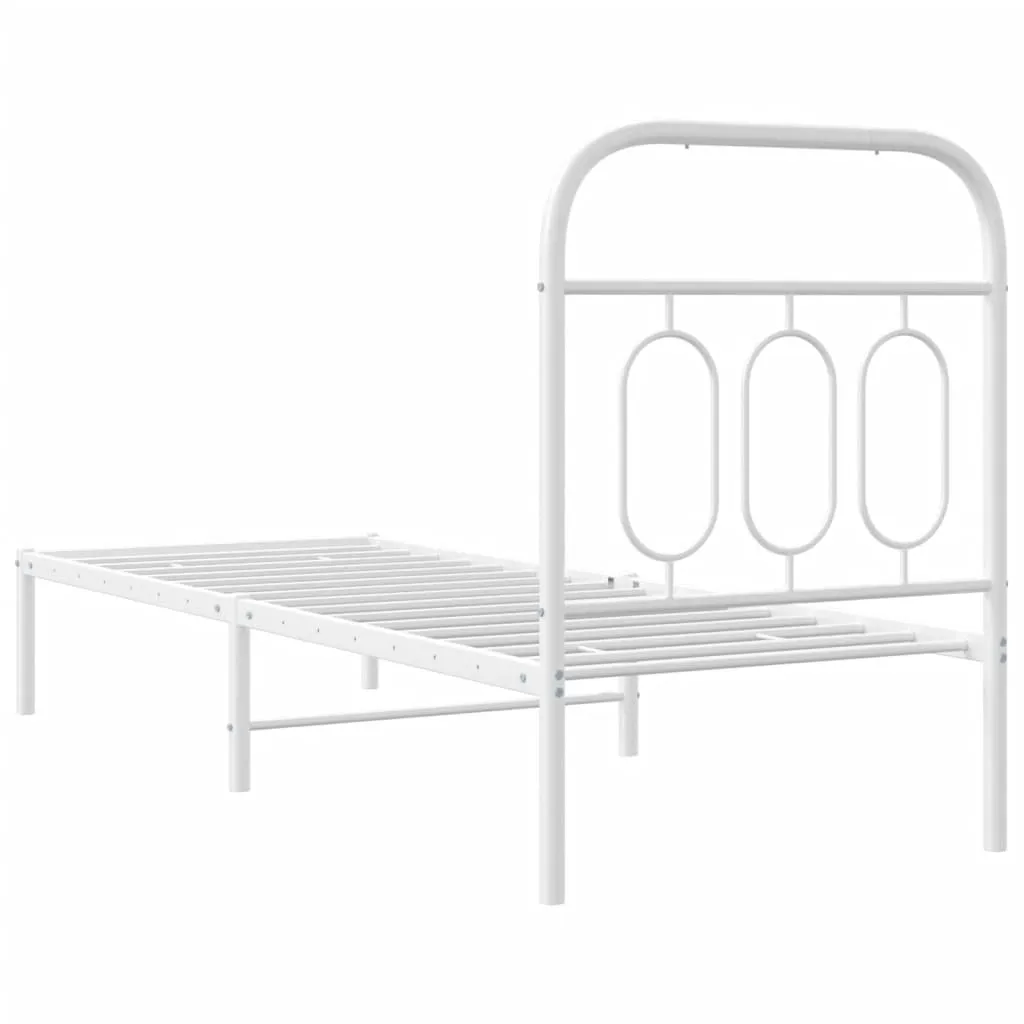 Klassisches weißes Metall-Bettgestell 196 x 80 x 100 cm