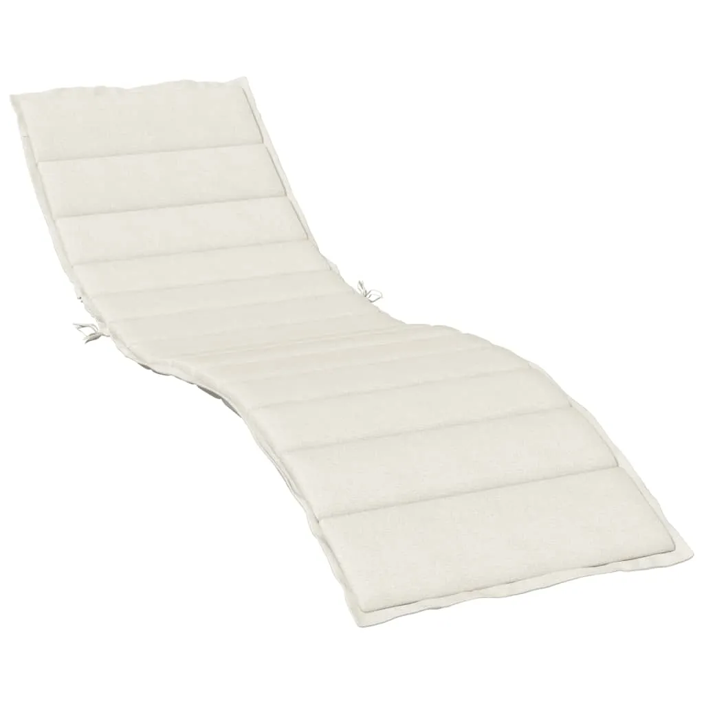 Bequeme Liegenauflage 200 x 60 x 4 cm in Melange Creme