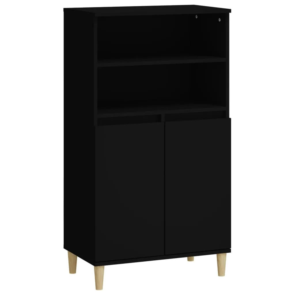 Highboard Schwarz 60x36x110 cm Holzwerkstoff