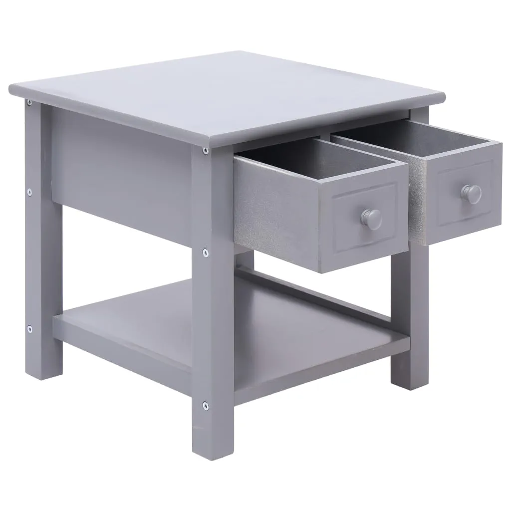 Beistelltisch aus Massivholz mit MDF Tischplatte 40x40x40 cm Grau