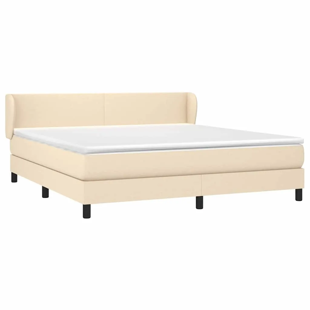 Boxspringbett mit Taschenfederkernmatratze, 160x200 cm, Creme