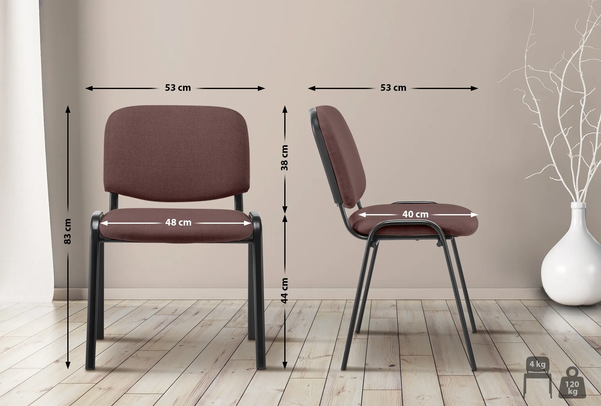 Stapelstuhl Ken 83x53x53 cm braun