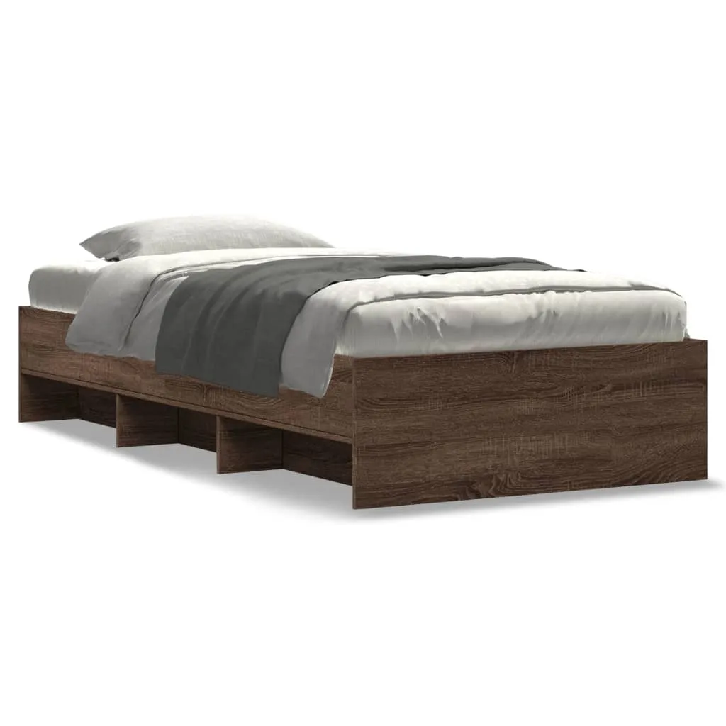 Bettgestell ohne Matratze Braun Eiche 75x190 cm Holzwerkstoff