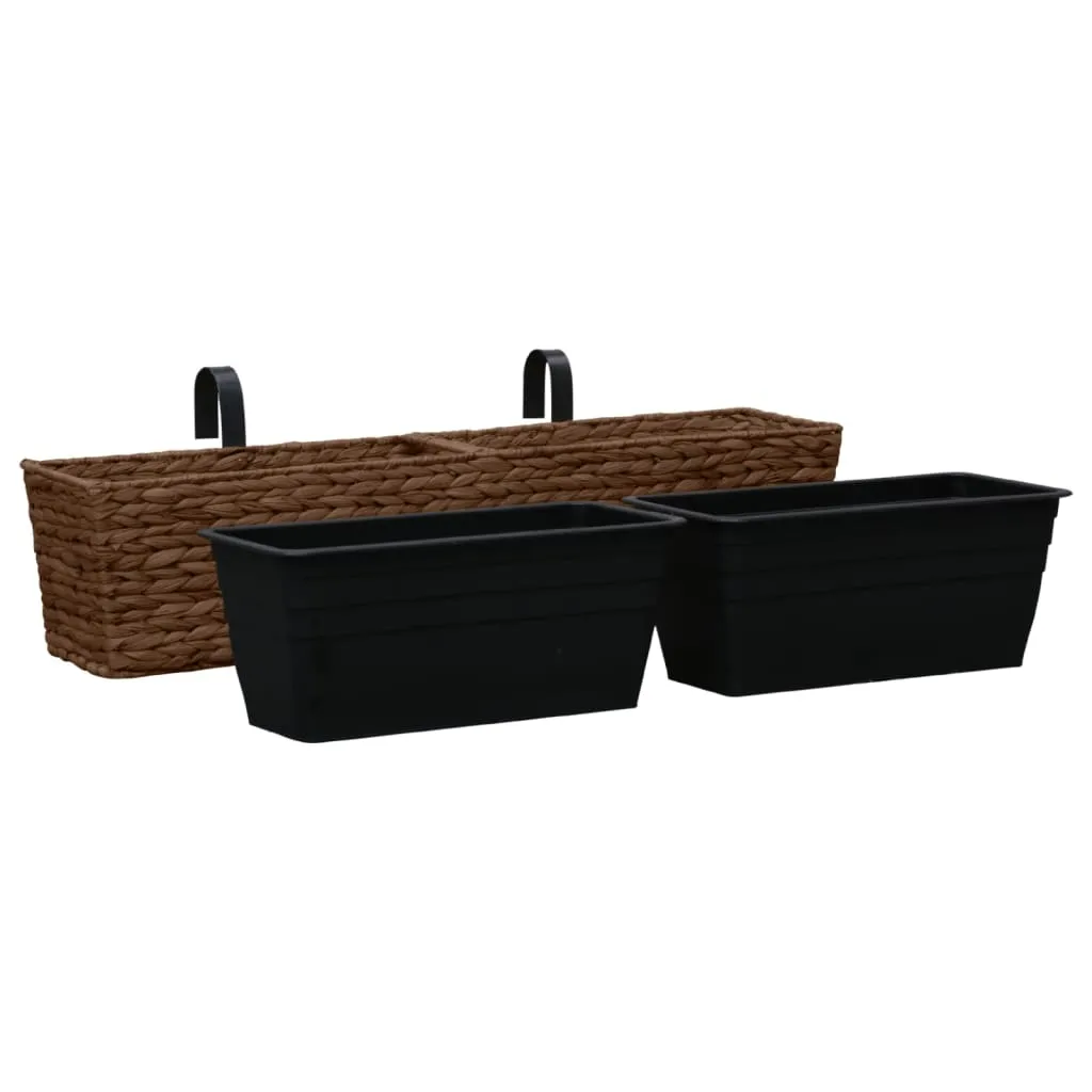 Blumentopfset Wasserhyazinthe Braun 80x20x18 cm mit 4 Innentöpfen