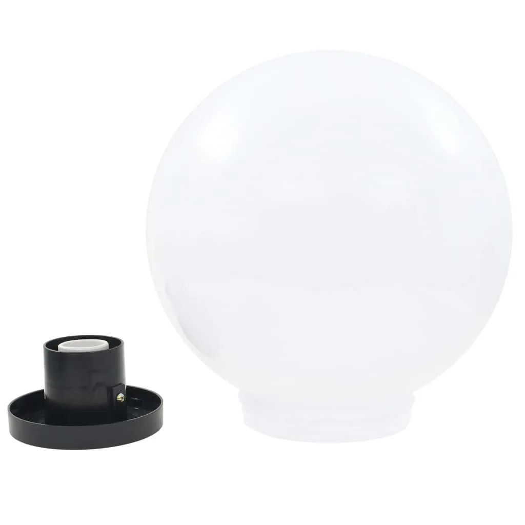 2er Set weiße LED-Kugellampen 30 cm mit E27 Fassung