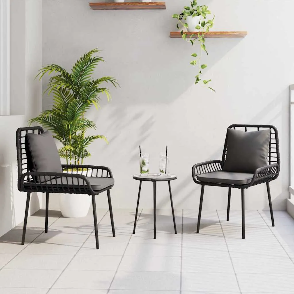 Gartenmöbelset Poly-Rattan 109x63x83 cm Schwarz Anthrazit