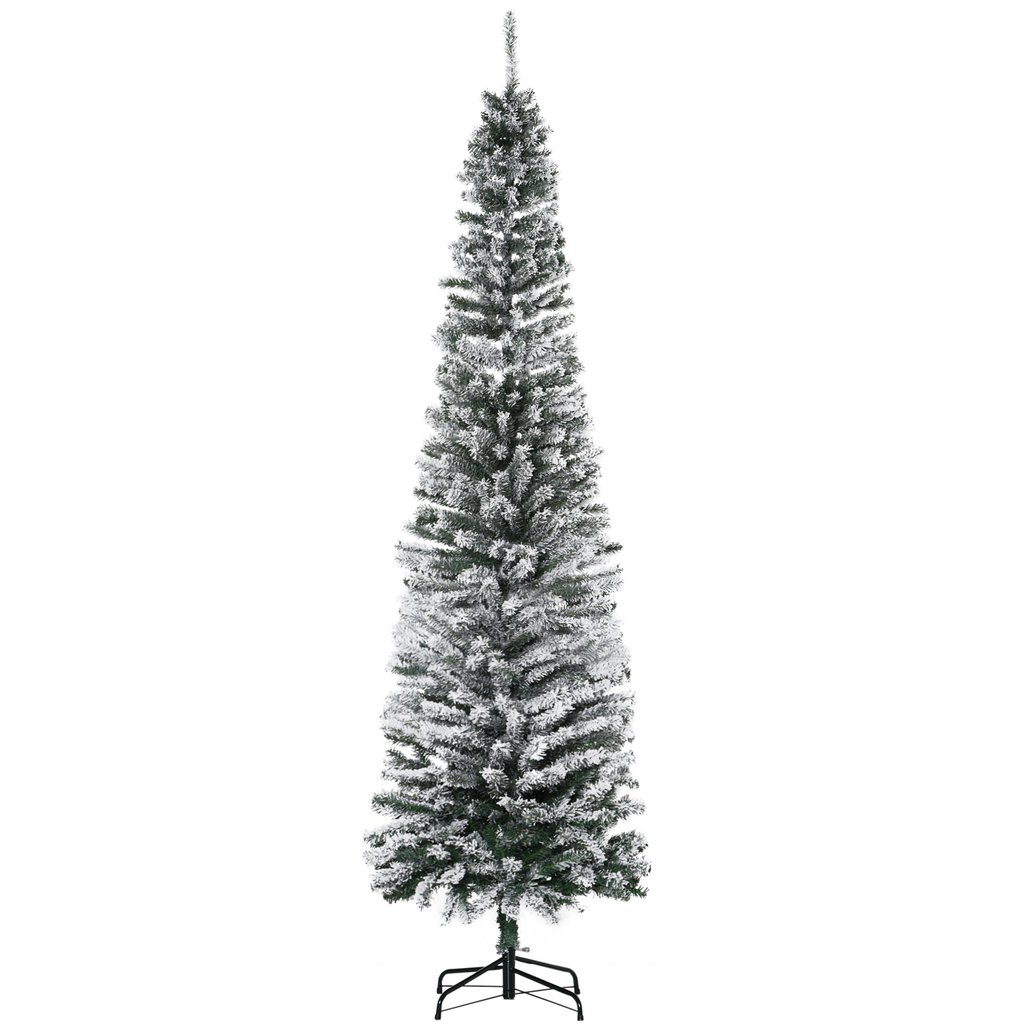 Künstlicher Weihnachtsbaum Bleistift Kiefer mit Schnee 225 cm Grün
