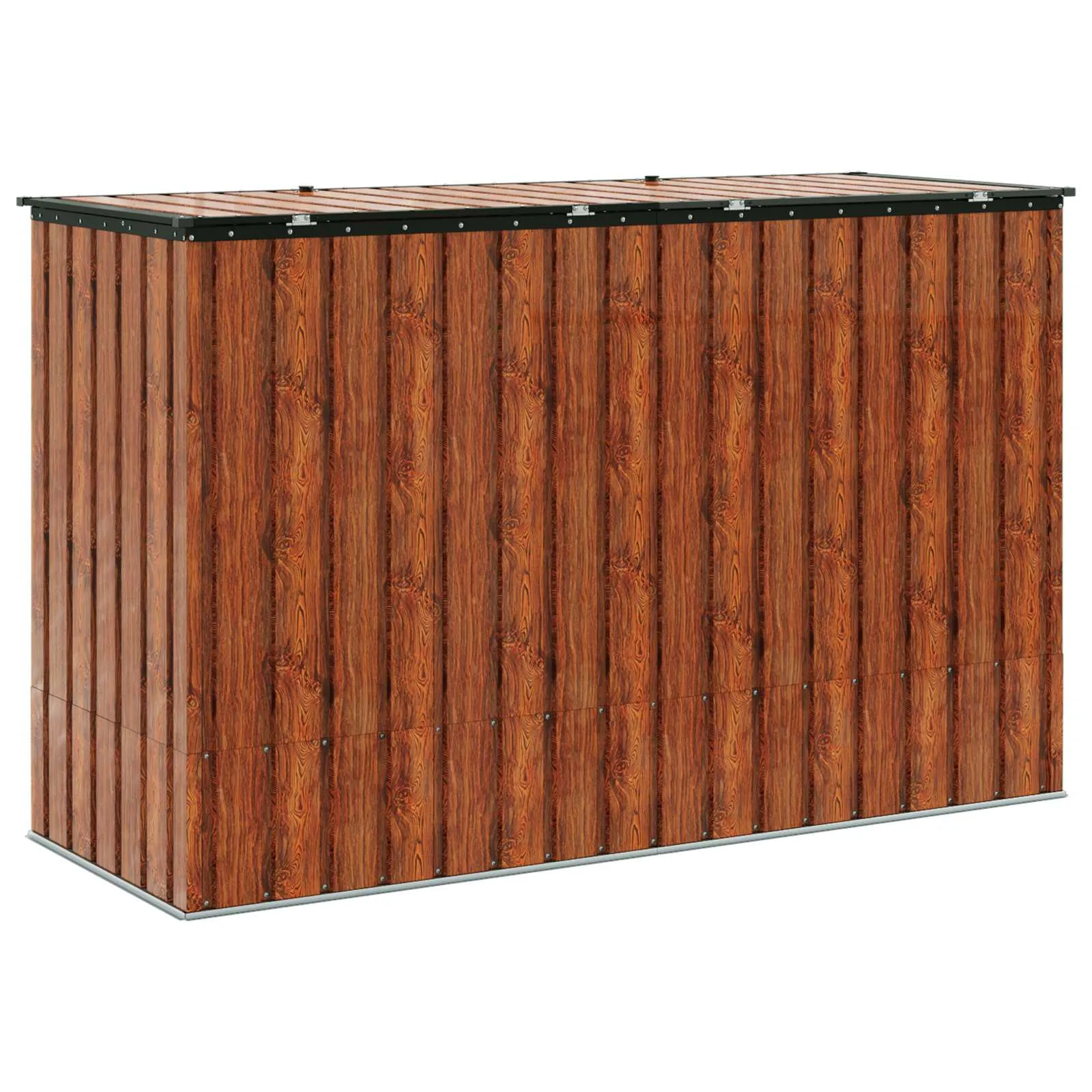Abschließbare Gartenlagerbox 214x82x132 cm Braun aus Stahl