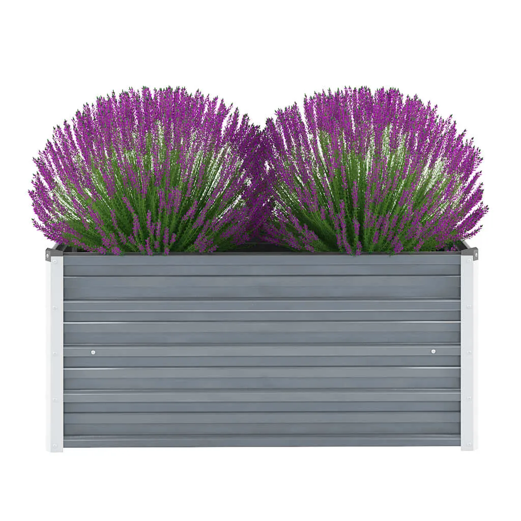 Garten-Hochbeet aus verzinktem Stahl 100 x 40 x 45 cm Grau