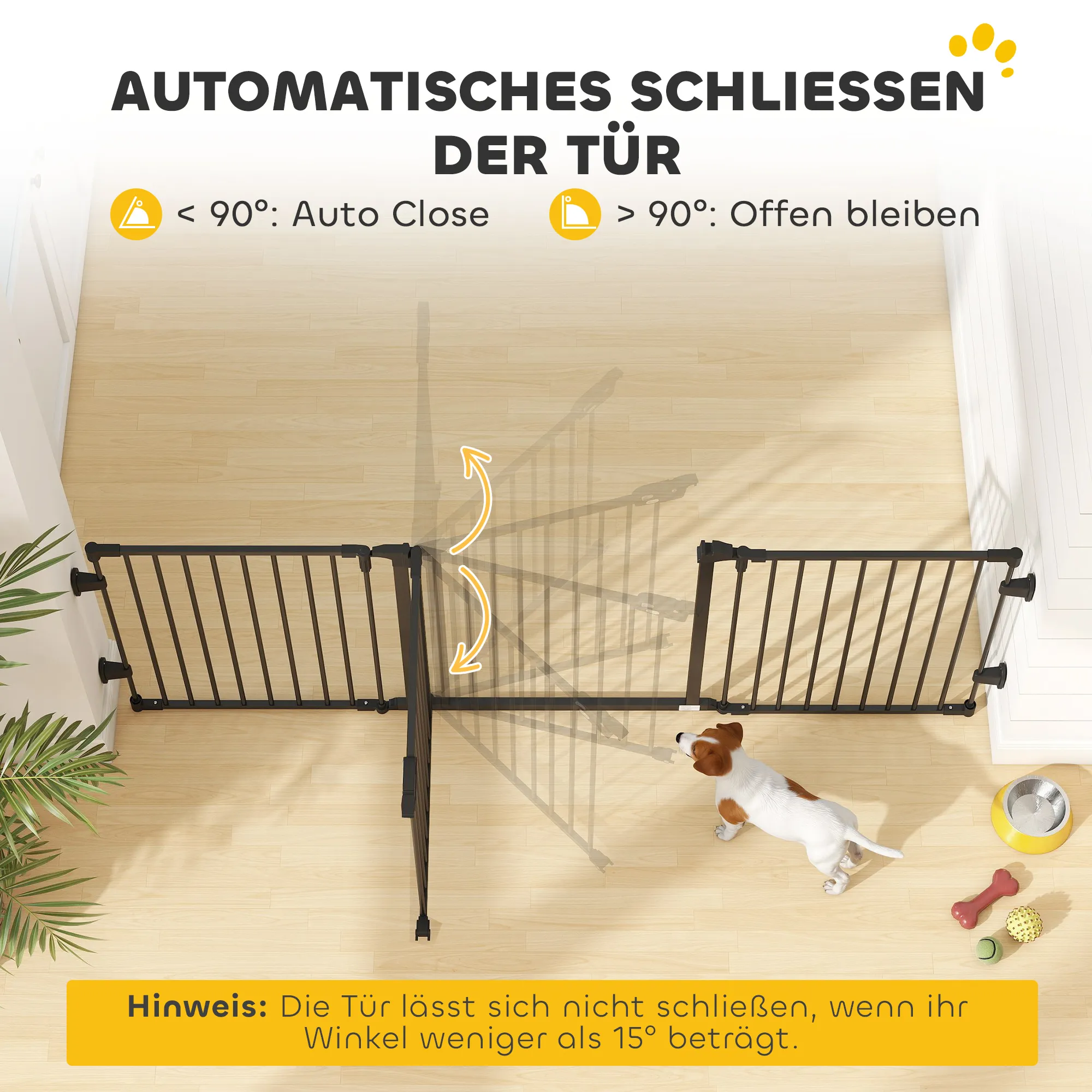 Haustier-Absperrgitter 202,5L x 2T x 76H cm Schwarz