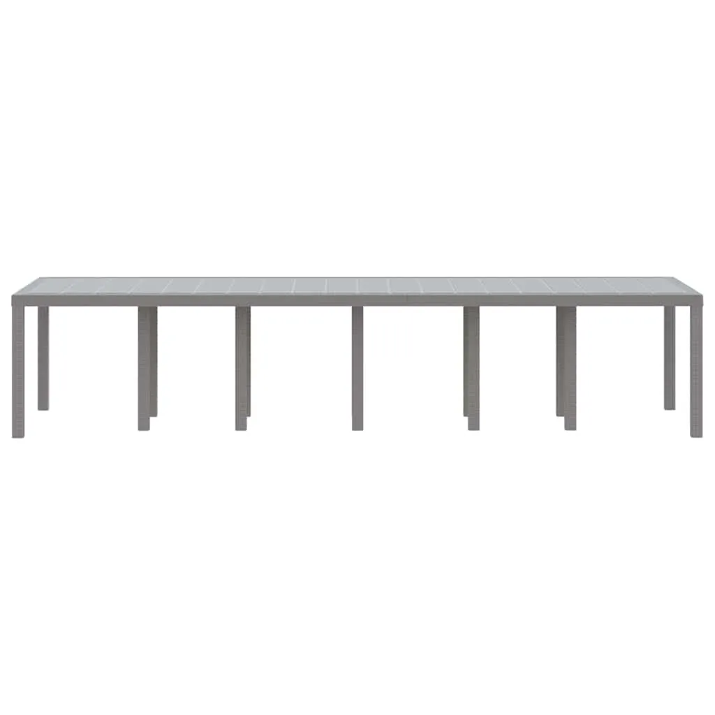 Moderner Gartentisch Poly-Rattan 350x100x74 cm Hellgrau