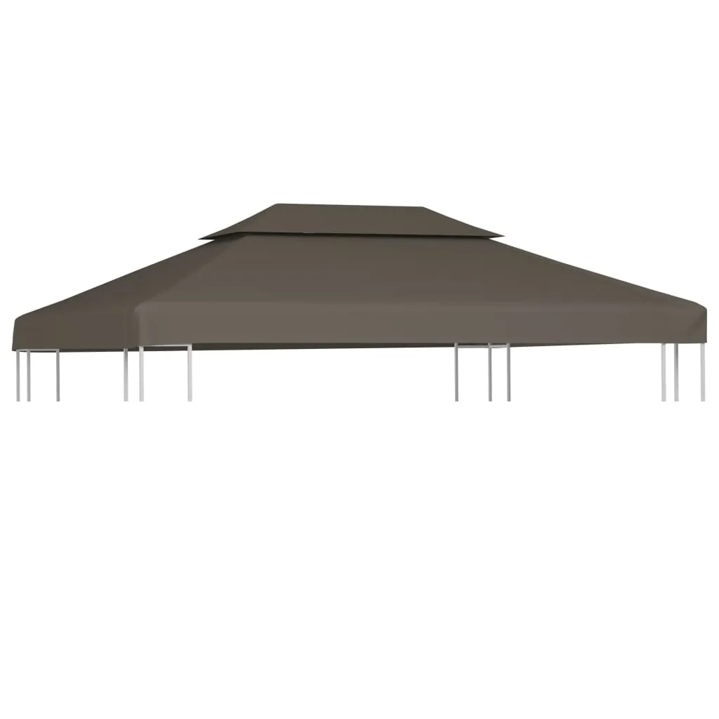 Pavillon Ersatzdach 4x3 m Taupe mit PVC-Beschichtung und Kaminabzug