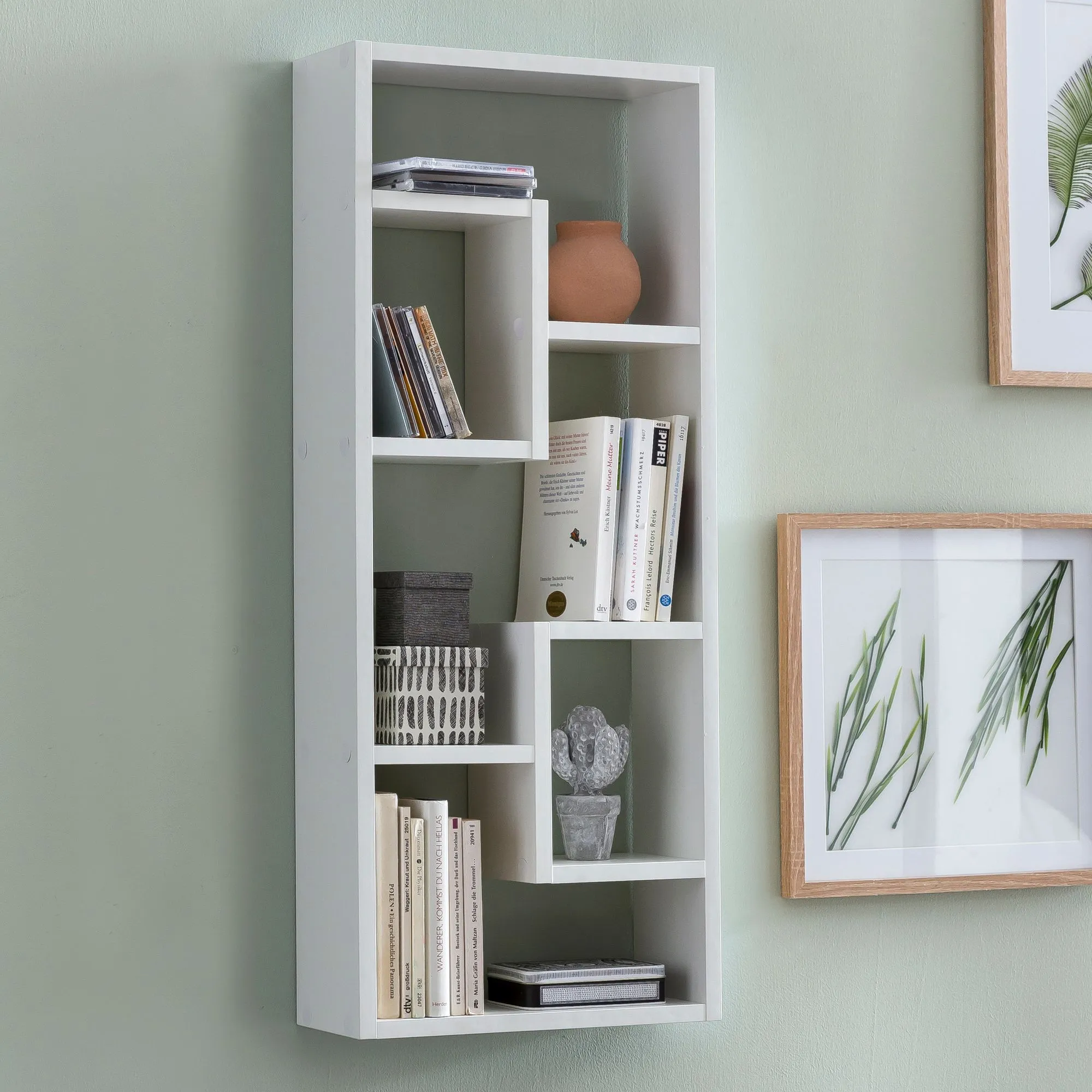 WOHNLING Wandregal ROSALIE Weiß Holz Design Hängeregal modern