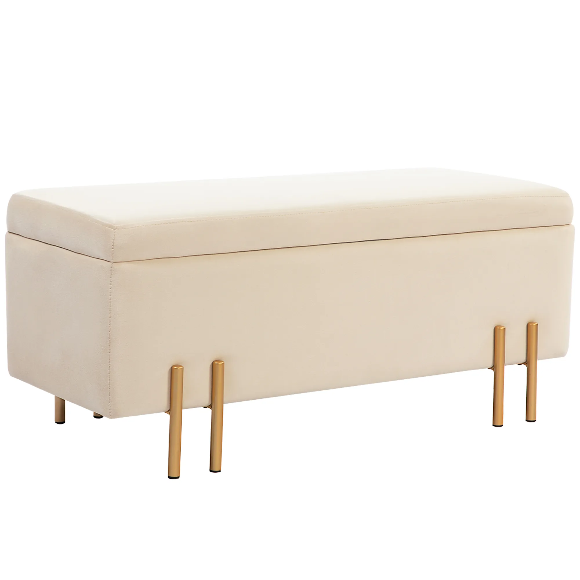 Beige Sitztruhe 100B x 40T x 42H cm mit Stauraum