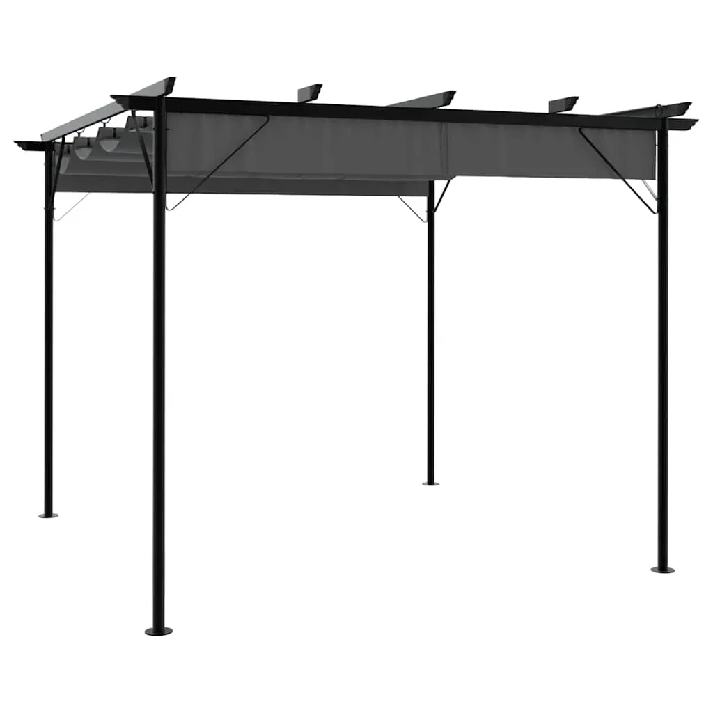 Vielseitige Pergola 3x3x2,25 m Anthrazit mit versenkbarem Dach