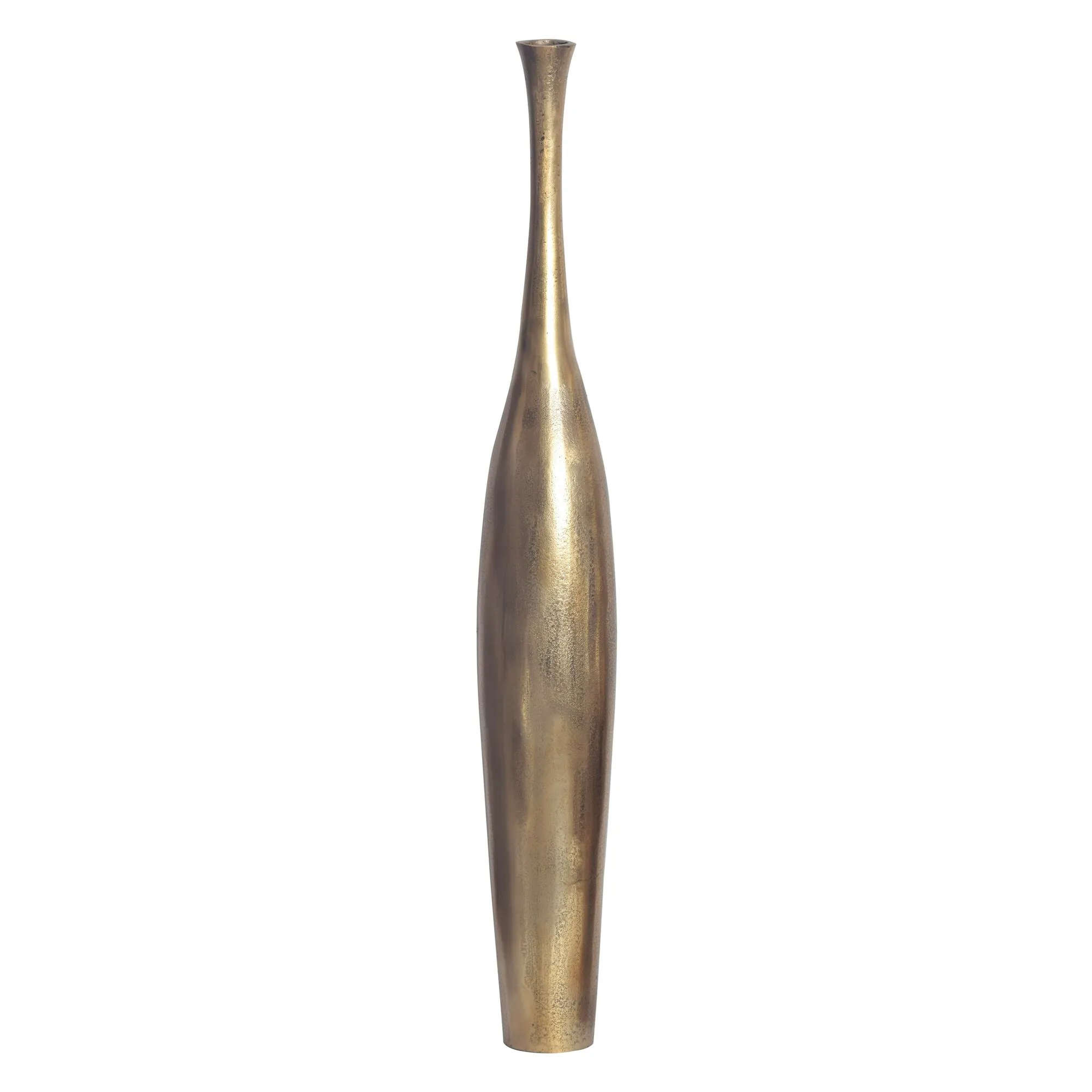 Deko Vase BOTTLE S 75 cm Aluminium Gold Blumenvase Modern Groß