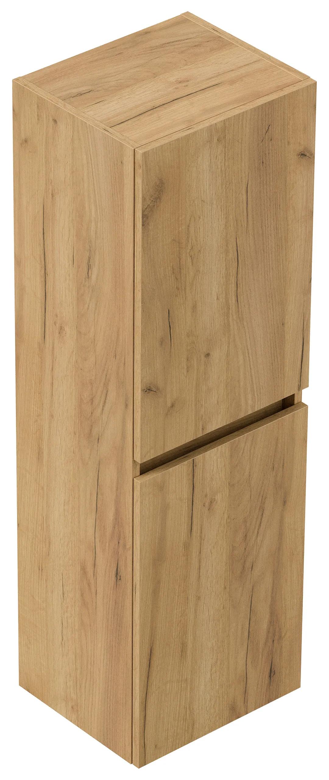 Limes Badezimmer Hochschrank 112cm Softclose zur Wandmontage eiche gold