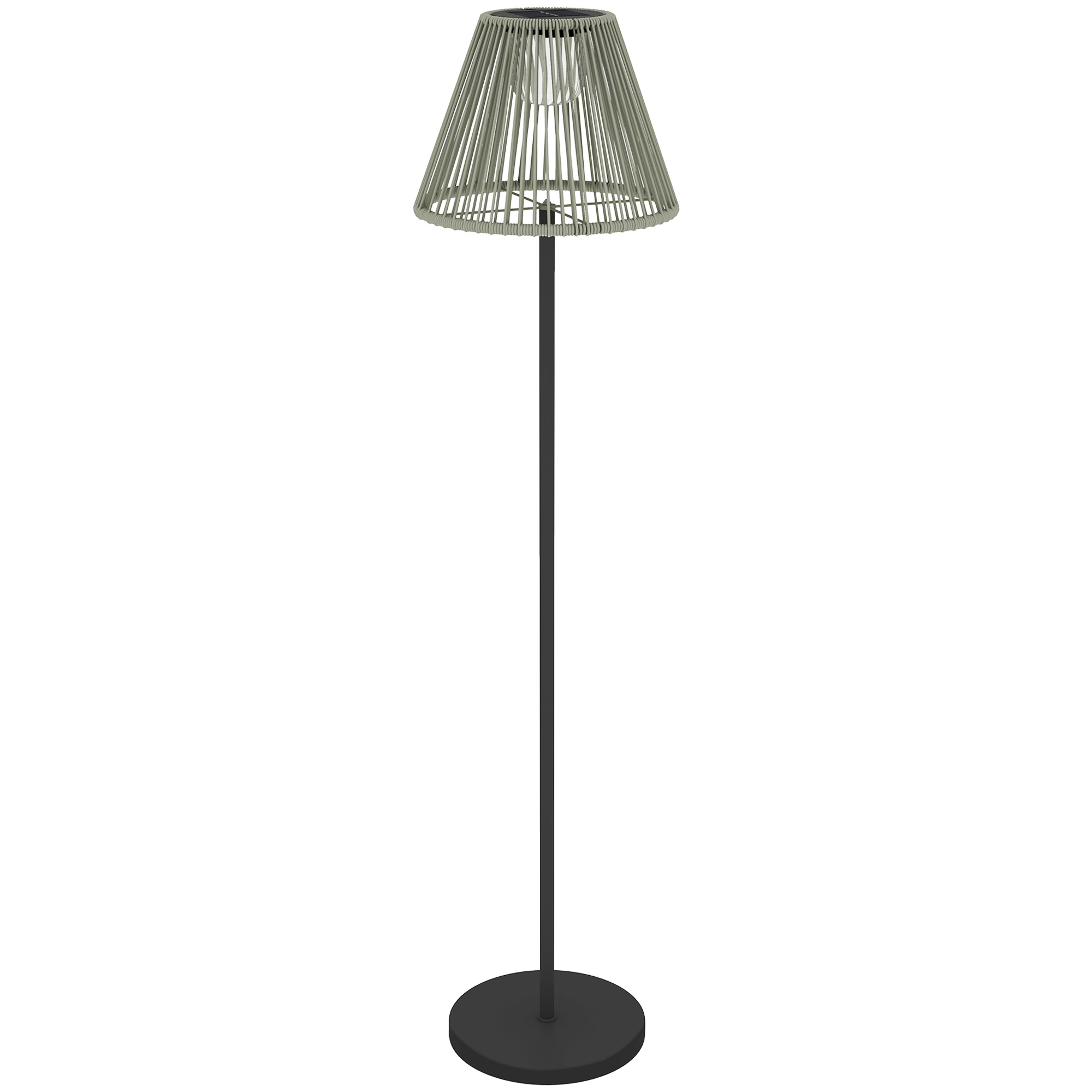 Solar Stehlampe Rattan Boho-Stil mit Lichtsensor Ø33 x 135 cm