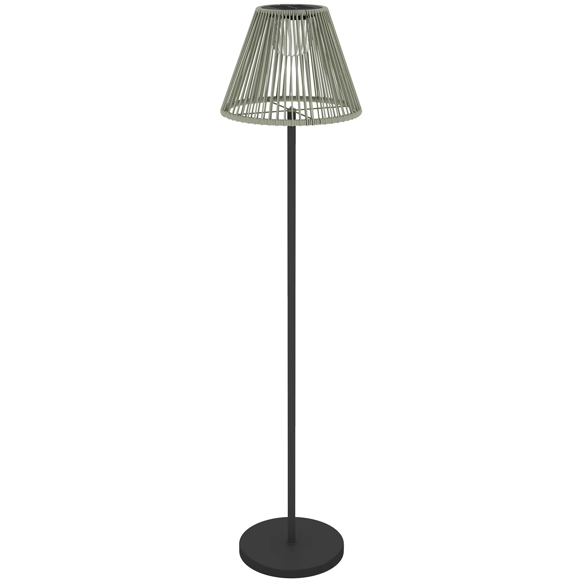 Solar Stehlampe Rattan Boho-Stil mit Lichtsensor Ø33 x 135 cm