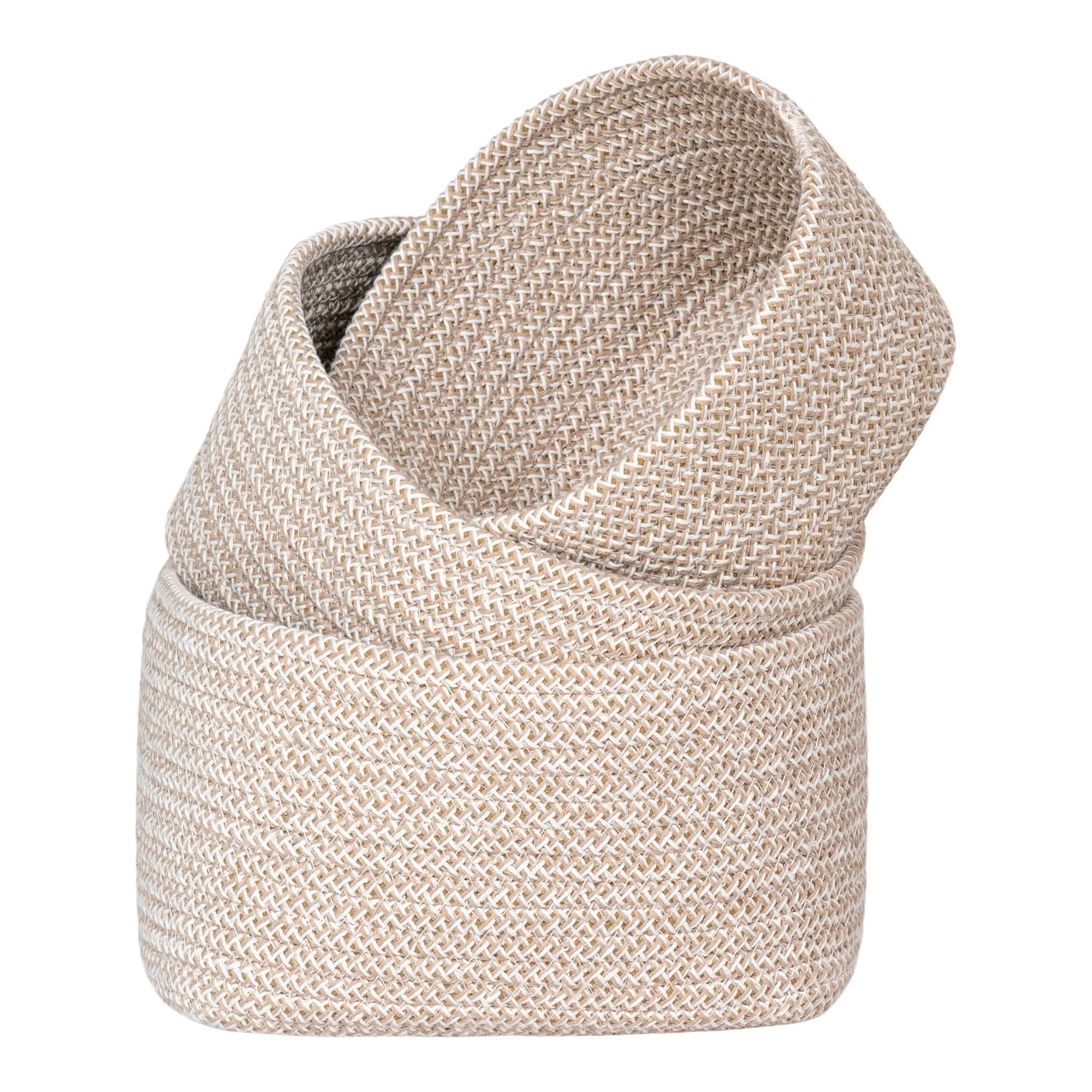 tinkaro Cadima Körbe Set aus Baumwolle 17/20/23 cm Beige