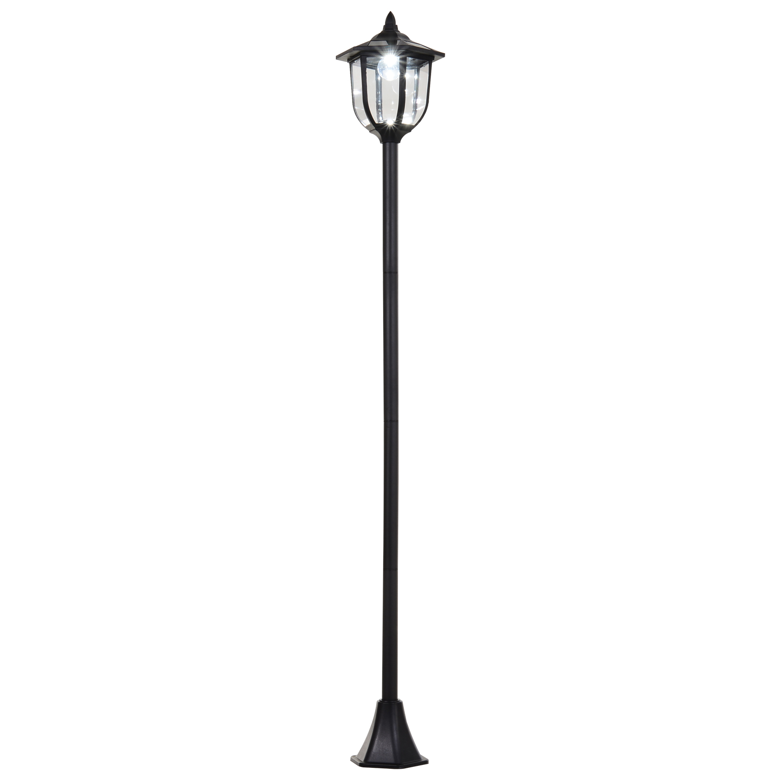 Solar Gartenleuchte Flammeneffekt Kunststoff Schwarz 177 cm