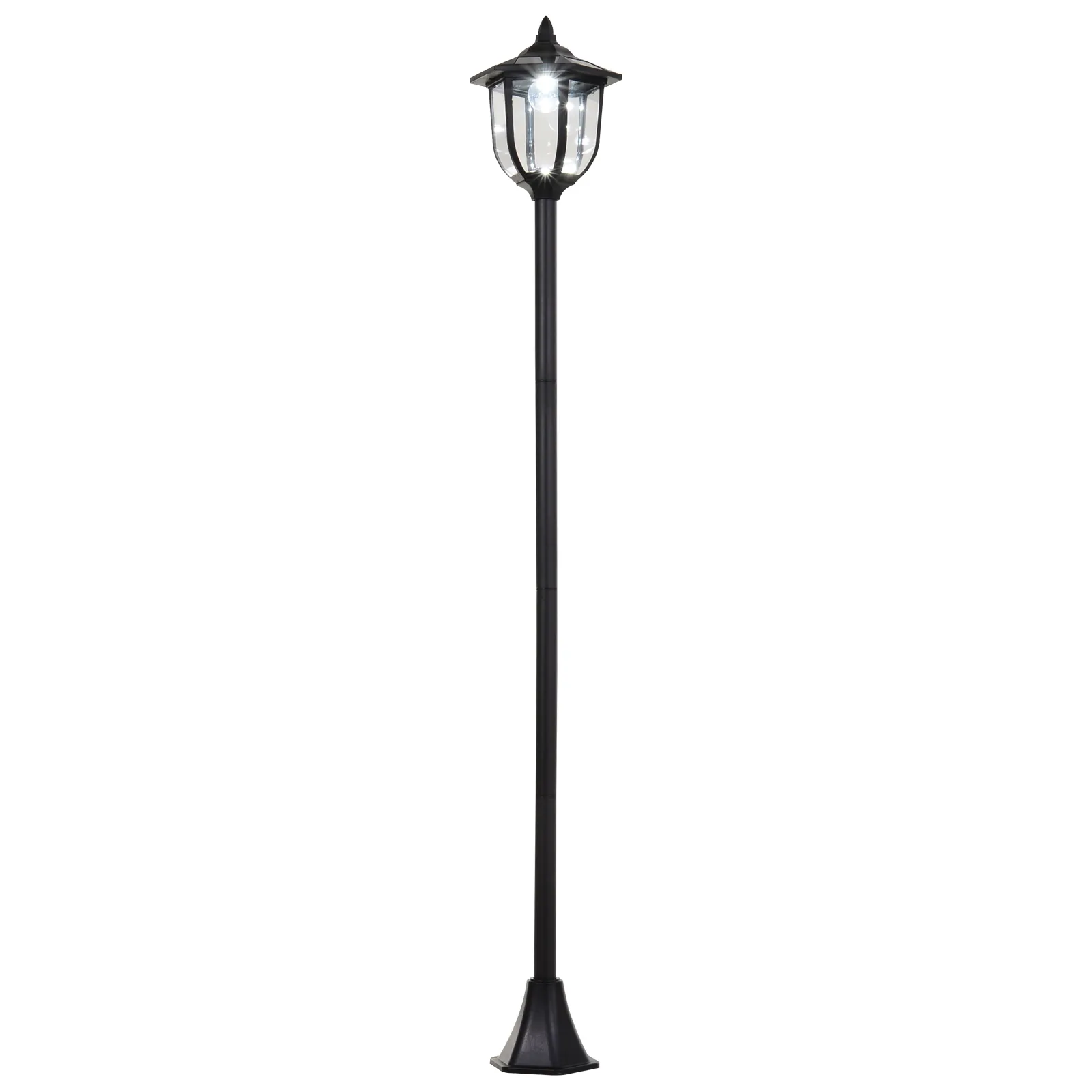 Solar Gartenleuchte Flammeneffekt Kunststoff Schwarz 177 cm