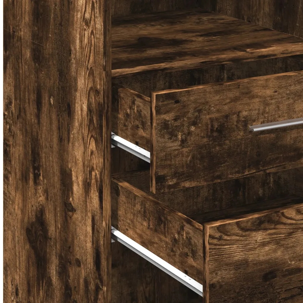 Klassisches Highboard 45 x 42,5 x 124 cm in Räuchereiche