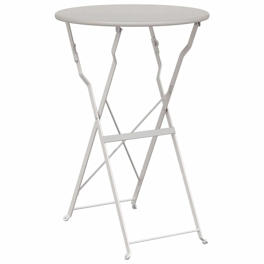 Stahl-Falt-Bistro-Set Beige 50 x 50 x 71 cm