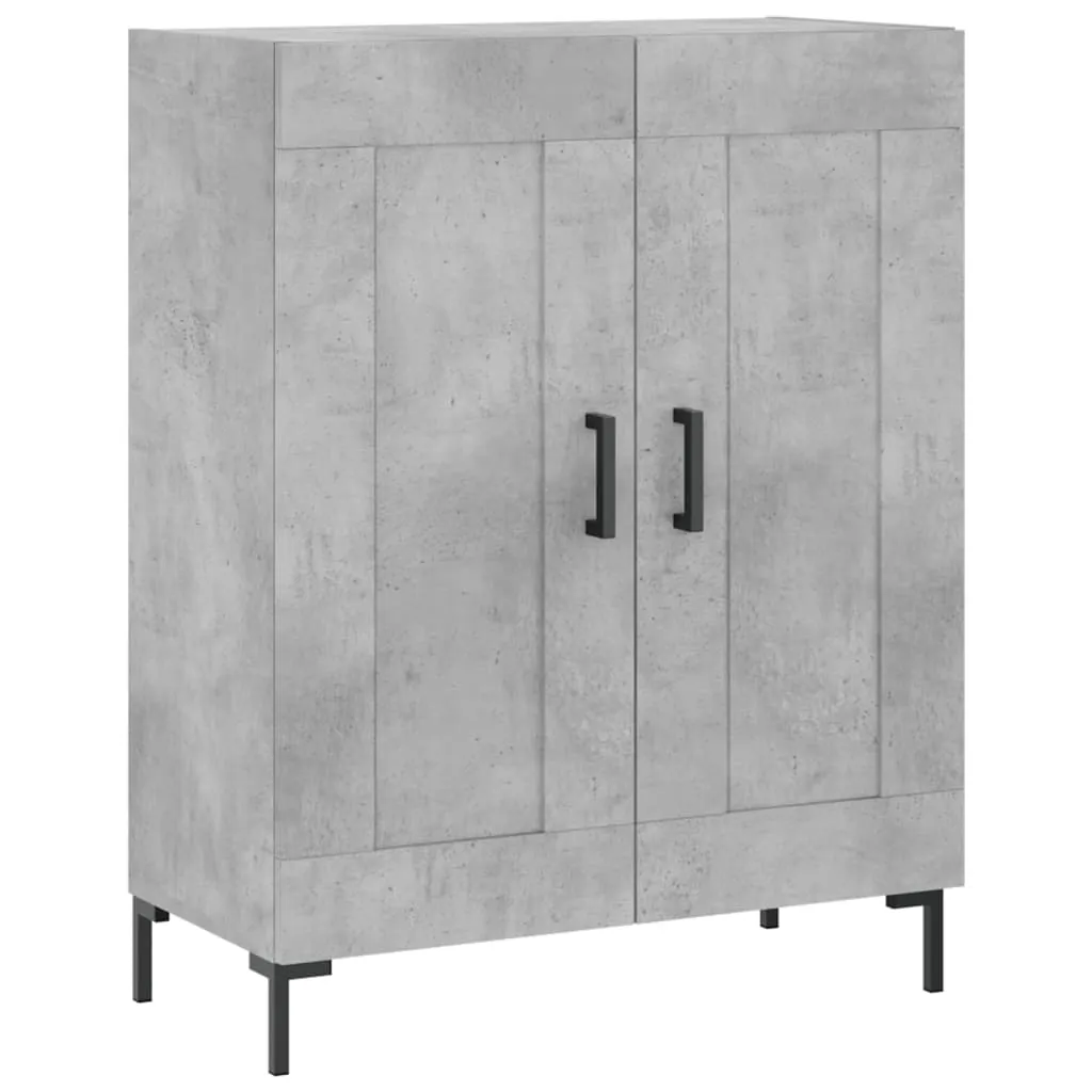 Highboard mit Sideboard 69,5x34x180 cm Betongrau aus Holzwerkstoff und Eisen
