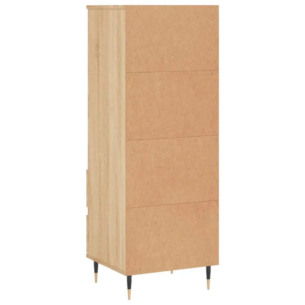 Highboard Sonoma-Eiche 40 x 36 x 110 cm aus Holzwerkstoff und Metall