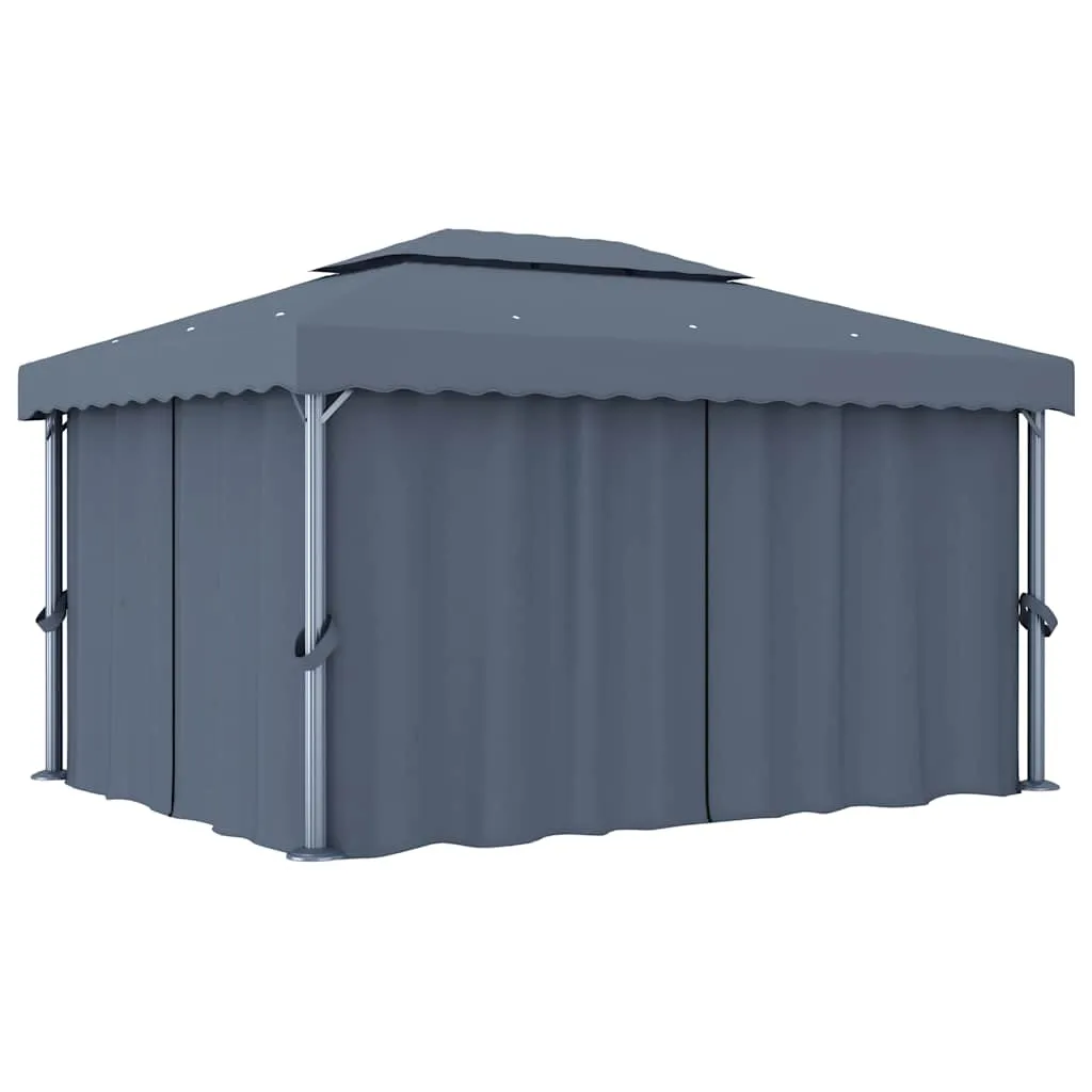 Pavillon 4x3 m Anthrazit mit Aluminium- und Stahlgestell