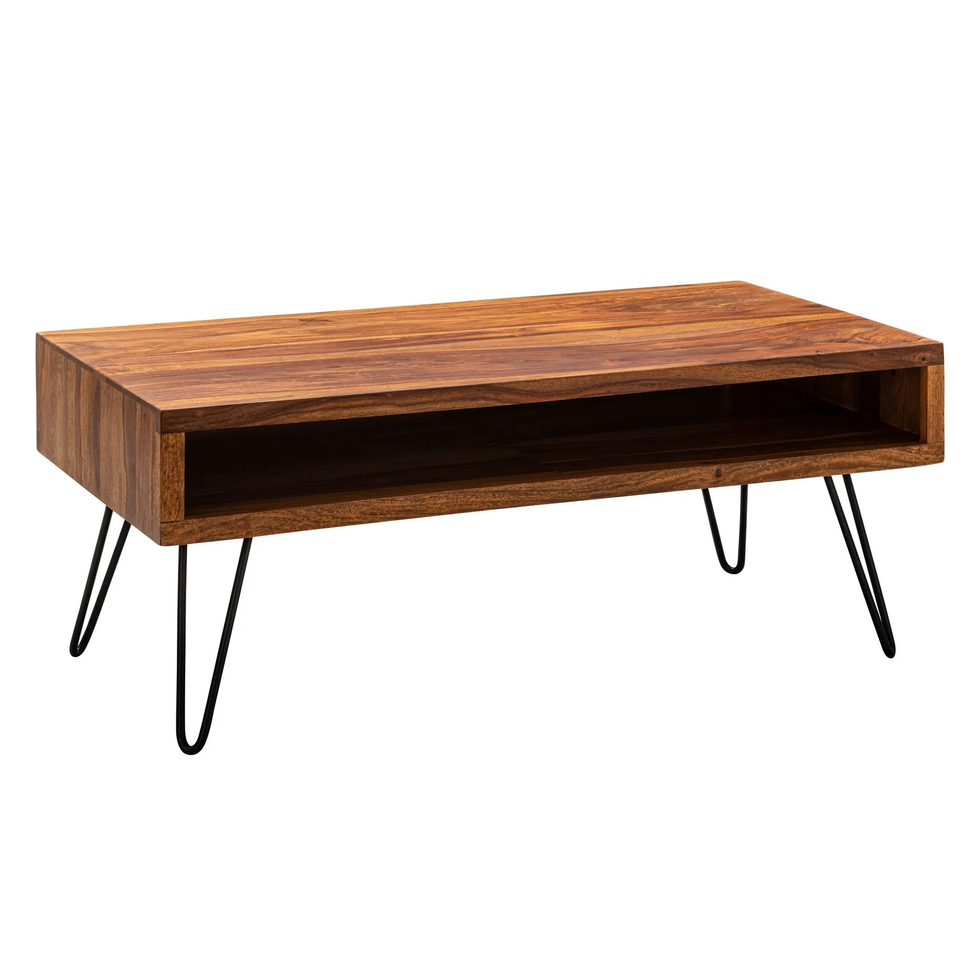 tinkaro Couchtisch eckig KARU Sofatisch Sheesham mit Metallbeinen tinkaro Couchtisch eckig KARU Sofatisch Sheesham mit Metallbeinen