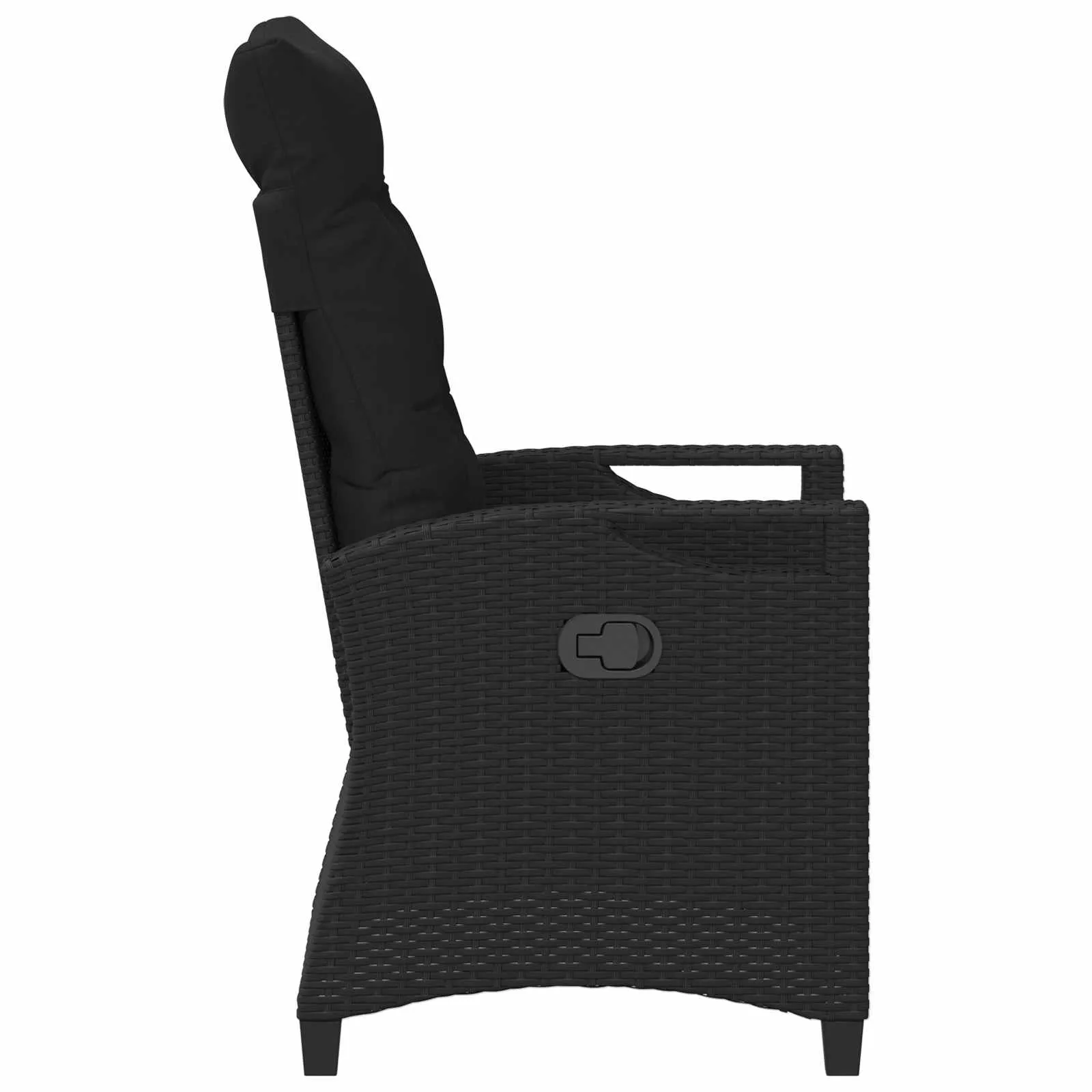 Verstellbarer Gartenstuhl mit Klapptisch 56x60x112 cm Schwarz