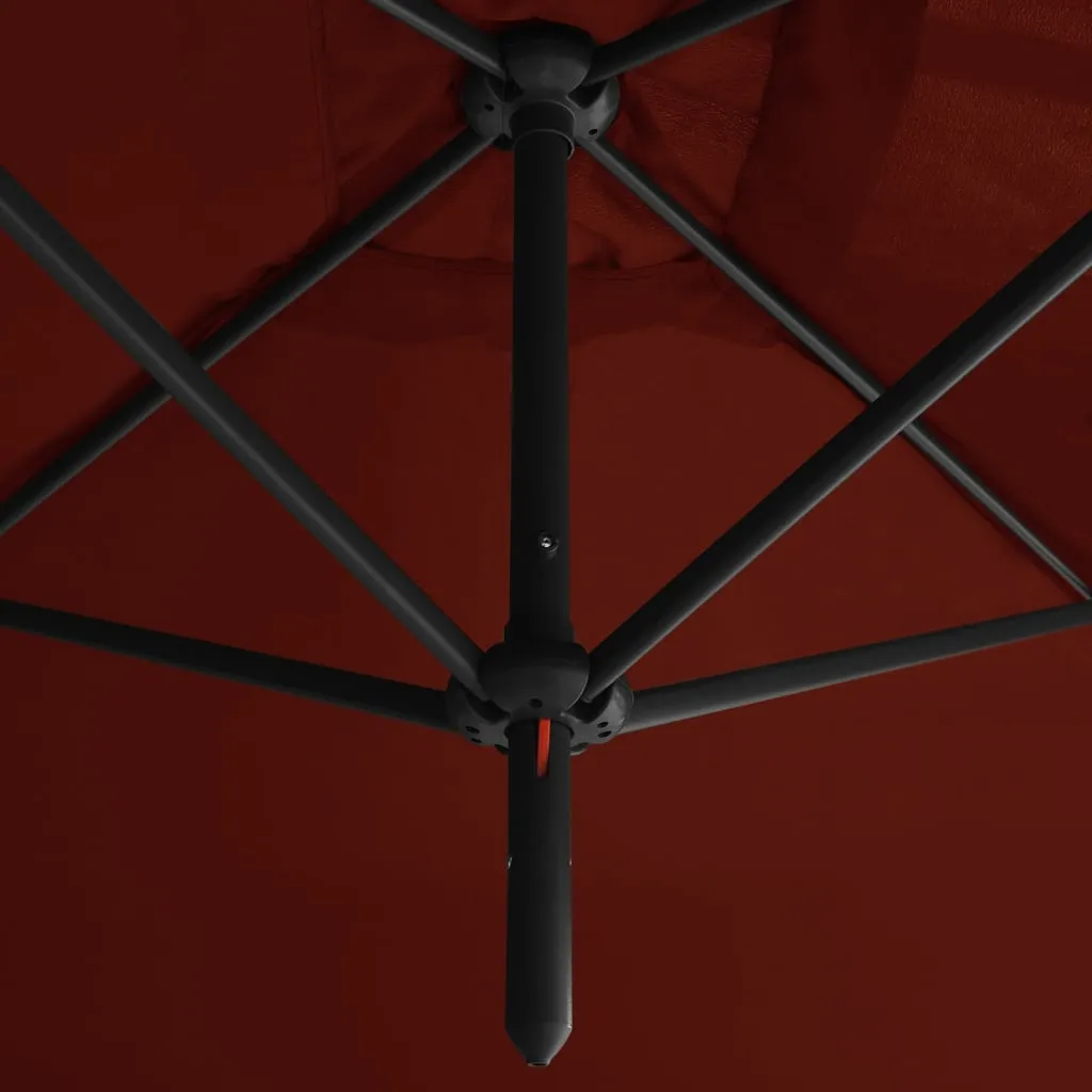 Doppel-Sonnenschirm mit Stahl-Mast 600x300 cm Terrakotta
