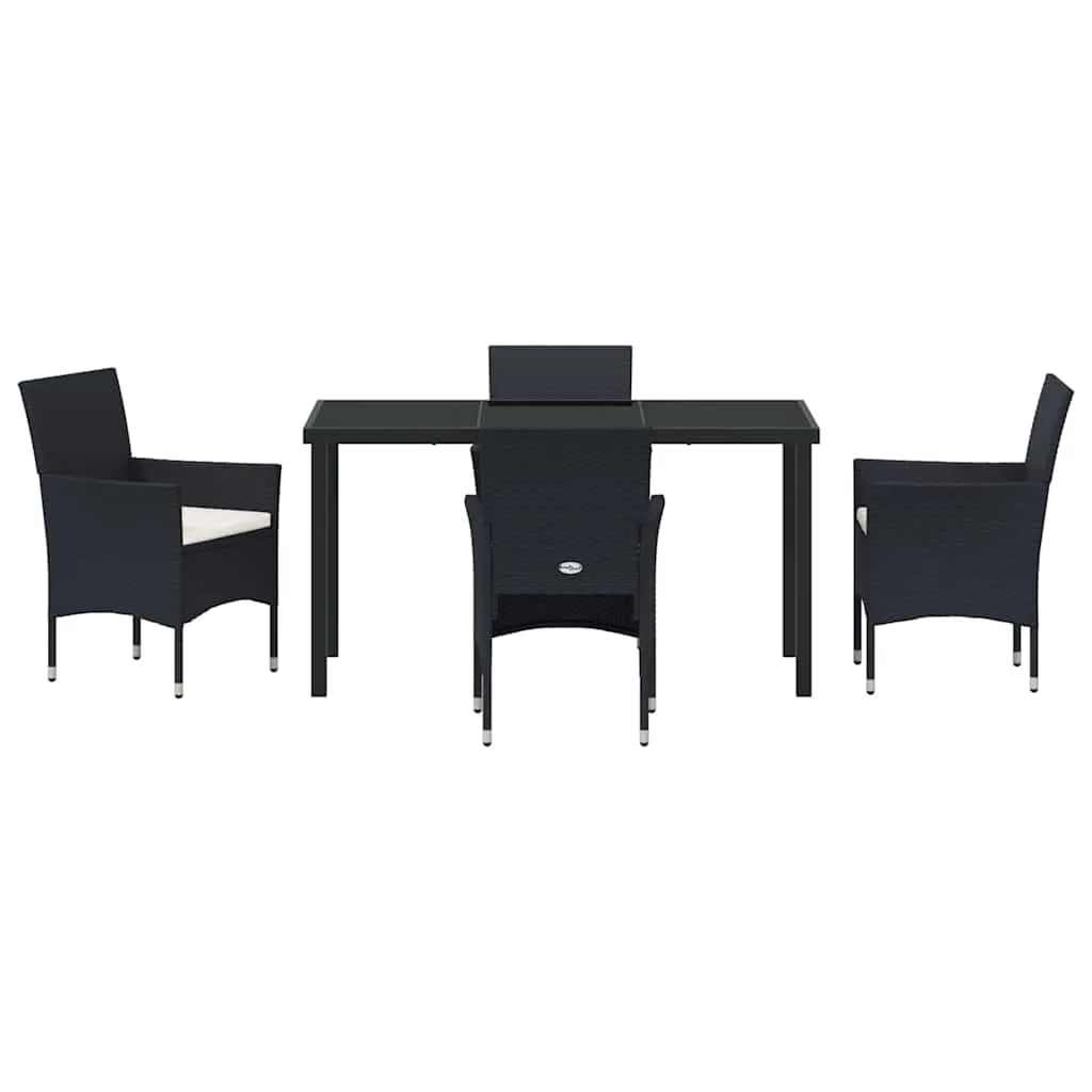 Modernes Gartendining-Set Schwarz 160x80x73 cm Tisch & 52x57x84 cm Stühle